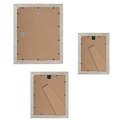 Americanflat Set of 7 Picture Frames with Shatter-Resistant Glass - Gallery Wall Frame Set with One 11x14, Two 8x10 and Four 5x7 Frames - Signature Collection - Driftwood | Includes one 11x14, two 8x10 and four 5x7, shatter-resistant glass, hanging hardwa
