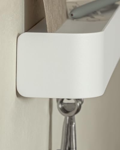 Kazai. Key Holder for Wall 'Tone' | Minimalist Key Hooks Design from Berlin | Modern Key Hanger with Metal Shelf | Key Hook Wall Mounted as Hallway Furniture | White - color: White