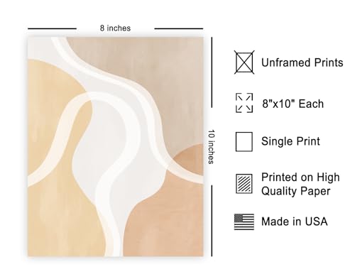 Poster Master Abstract Shapes Poster - Pastel Colors Shapes Print - Mid Century Modern & Aesthetic Art - Chic Boho & Minimal Art - Living Room or Bedroom Wall Decor - 8x10 UNFRAMED - color: Style-03, size: 8"L x 10"W