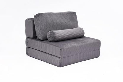 49" Foldable Modular Studio Couch, Space Saver Bed with High Density Foam, Sofa Individual with Creative Shape for Apartment Leisure Scenes, Dark Grey - color: Dark Grey