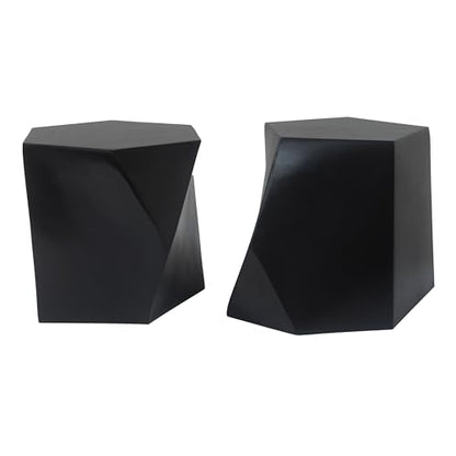 Irregular Nesting Coffee Table Set of 2, Modern Hexagon Side Table, MGO End Table Accent Tables for Living Room Apartment Balcony Office, Black - color: 30.25" Black