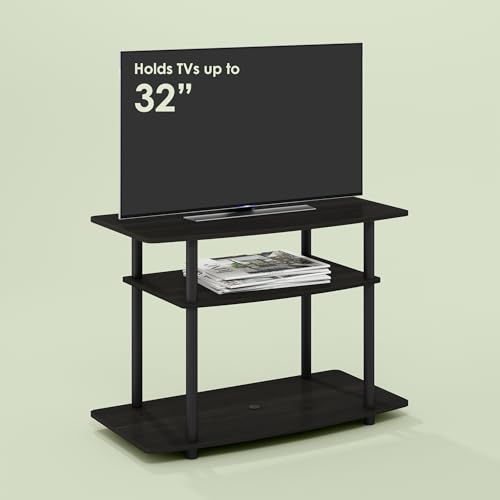 Arau TV Stand for up to 32 inch TV, Entertainment Center with Open Shelves, Easy Assembly, for Living Room, Charcoal/Black - color: Charcoal/Black