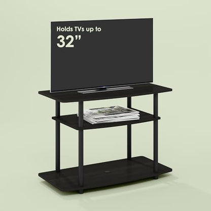 Arau TV Stand for up to 32 inch TV, Entertainment Center with Open Shelves, Easy Assembly, for Living Room, Charcoal/Black - color: Charcoal/Black