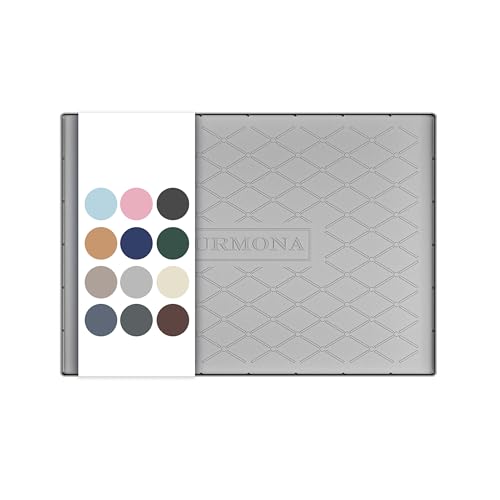 URMONA 31" x 19" Waterproof Silicone Mat in Multiple Sizes & Colors, Under Sink Mat for Kitchen & Bathroom, Pet Food Pad for Dogs & Cats, Kitchen Cabinet Liner, Multi-Purpose for Storage(Light Grey) - color: Light Grey, size: 19"W x 31"L