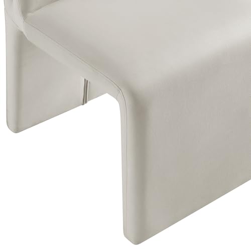 Modway Emory Upholstered Dining Side Chair in Alabaster - Single Armless Slipper Chair - Padded Performance Velvet Accent for Dining Room, Kitchen - color: Alabaster