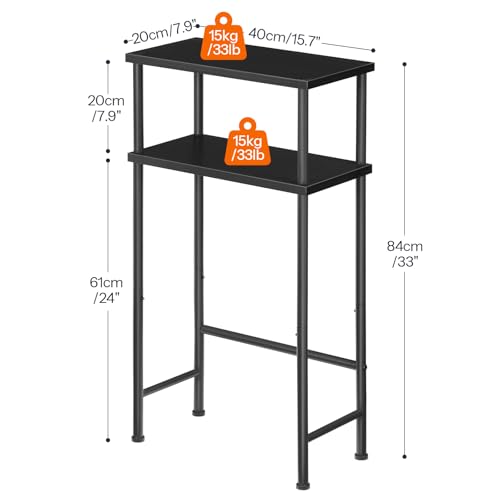 HOOBRO Narrow Console Table for Small Space, 15.7" Entryway Table with Storage, 2 Tier Sofa Table with 2 Shelves, Skinny Console Table for Entryway, Hallway, Living Room, Foyer, Black BB40XG01 - color: Black