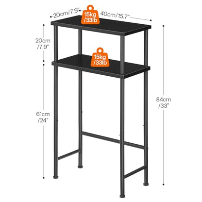 HOOBRO Narrow Console Table for Small Space, 15.7" Entryway Table with Storage, 2 Tier Sofa Table with 2 Shelves, Skinny Console Table for Entryway, Hallway, Living Room, Foyer, Black BB40XG01 - color: Black