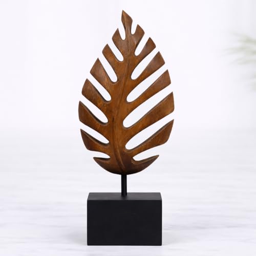 Solid Wood Leaf Sculpture, Gift for Mom, Home Decor, Living Room, Boho, Coffee Table, Centerpiece Table Decorations, Mantle, Bathroom Shelf, Farmhouse, Christmas Decorations - color: Leaf 2