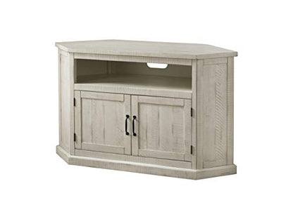 Martin Svensson Home Rustic Corner TV Stand All Antique White - color: All Antique White