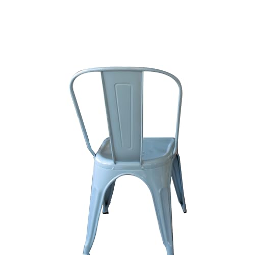 AC Pacific 18 Inch Seat Height Industrial Metal Dining Chairs, Stackable Kitchen or Bar Seat, Durable Modern Design, Versatile Accent Furniture, Set of 2, Yellow and Baby Blue - color: Yellow and Baby Blue, size: Set of 2