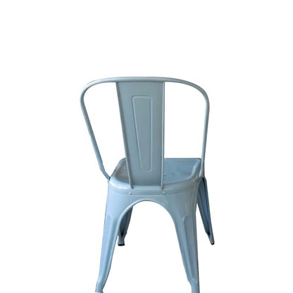 AC Pacific 18 Inch Seat Height Industrial Metal Dining Chairs, Stackable Kitchen or Bar Seat, Durable Modern Design, Versatile Accent Furniture, Set of 2, Yellow and Baby Blue - color: Yellow and Baby Blue, size: Set of 2