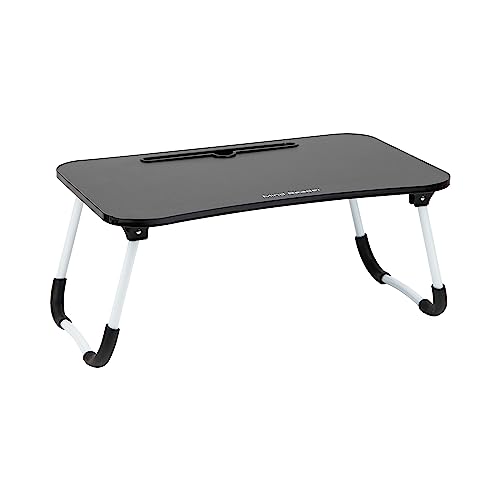 Mind Reader Lap Desk Laptop Stand with Folding Legs, Portable Bed Tray Table for Laptop, Breakfast, Reading, Crafts, MDF, Black - color: Black