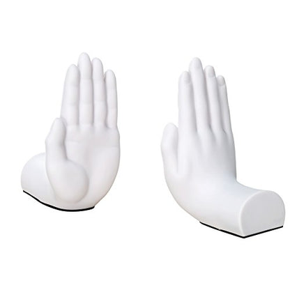 Danya B. Contemporary Accent Book Shelf Decor - Hands Sculpture Bookend Set of 2 (White)