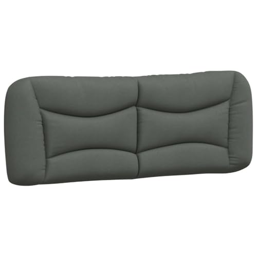 Wall-Mounted Headboard Cushion Full Size 54.7-Inch Charcoal Grey Upholstered Backrest Pillow for Bedroom Reading Support - size: 53.9" & 1