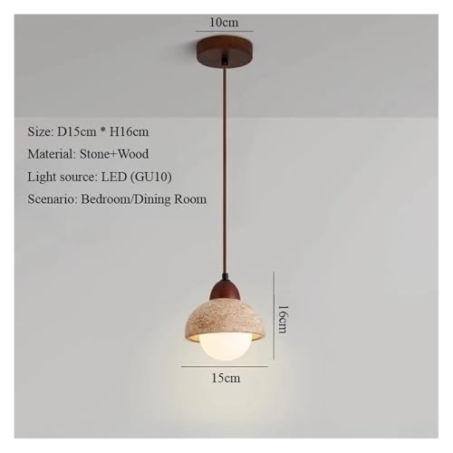 Chandelier, Yellow cave Stone Japanese Style Bedroom headboard Pendant Light Creative Retro Nordic Restaurant Small(Type A,Warm) - color: Type A, size: Warm
