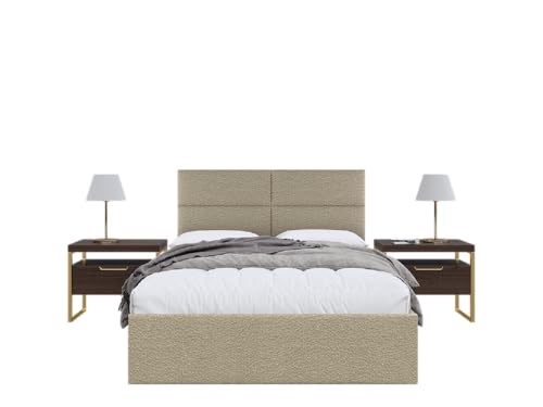 Vänt Wall Mounted Headboard Panels, Queen/Full, Boucle Beige - color: Boucle Beige, size: 30"