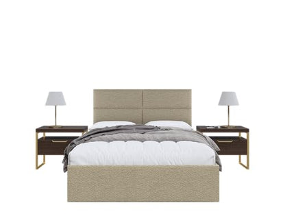 Vänt Wall Mounted Headboard Panels, Queen/Full, Boucle Beige - color: Boucle Beige, size: 30"