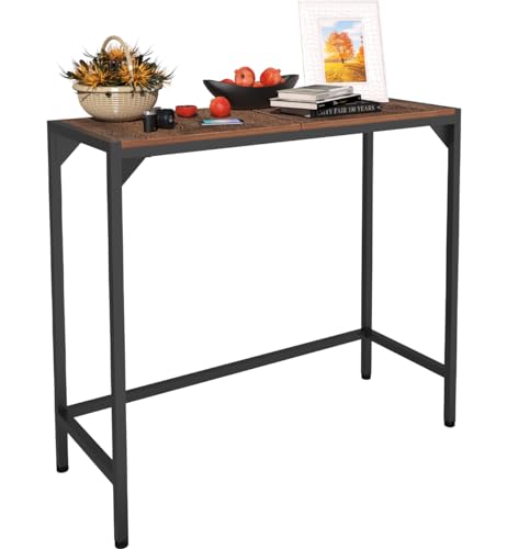 Industrial 33" Narrow Console Table, Sofa Table for Entryway, Couch Table, Entrance Side Table for Hallway, Living Room, Foyer, Corridor, Bedroom, Rustic Brown and Black
