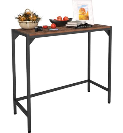 Industrial 33" Narrow Console Table, Sofa Table for Entryway, Couch Table, Entrance Side Table for Hallway, Living Room, Foyer, Corridor, Bedroom, Rustic Brown and Black
