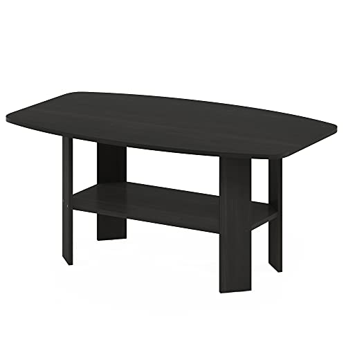Furinno Simple Design Coffee Table, Espresso | Small Side Table wih Open Shelf, Tabletop with Soft Edges, for Living Room, Home Office, - color: Espresso, size: Rectangular