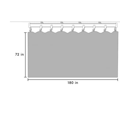 Room Divider Blackout Curtains Flexible Sliding Tracks Sets Ceiling Mounted Rod Window Curtain Privacy Separation for Bedroom Living Rooms,1 Panel Black Drape and Black Track Set-W180xH72 in - color: Black, size: 180"W x 72"L (Pack of 1)