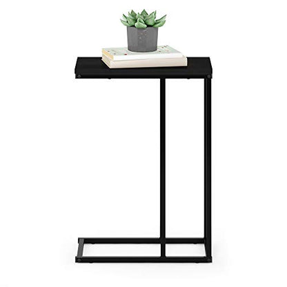 Furinno Camnus Modern Living C Shaped Sofa Side Table, 9.8 in x 17.9 in x 25 in, Americano - color: Americano, size: C-shape Metal Frame