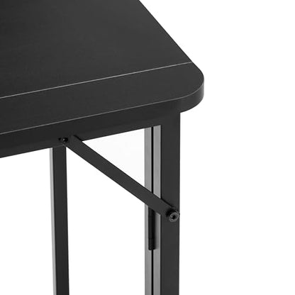 31.5" Folding Desk Small Space - Narrow Foldable Computer Desk, Portable Writing Desk for Bedroom, Study, Office with Sturdy MDF Top & H-Frame, Space Saving Workstation (Black)