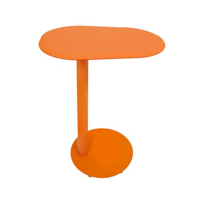 Metal C-Shaped Side Table, Modern End Table for Couch Sofa and Bed Small Coffee Drink Tables 20x14in Tabletop for Home Office Cafe Balcony - color: Orange