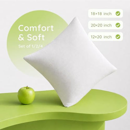 Ashler 20x20 Pillow Inserts, Hypoallergenic Throw Pillow Inserts | Soft Couch Pillows, Decorative Pillows, Throw Pillows for Bed & Sofa, Square Cushion Sham Stuffer, Fluffy & Hypoallergenic - size: 20x20 Inch
