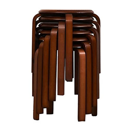 Stackable Dining Chairs, Set of 6 Dining Chairs Solid Wood Dining Stools, Low Stools for Living Room Dining Side Chairs, Stacked on Top of Each A - color: A