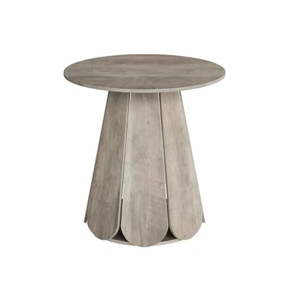 31.5" Round Dining Table, Small Circle Kitchen Table for 2-4 People, Modern Farmhouse Wood Dinning Room Tables with Pedestal Base, Space Saving Dinner Tables for Small Spaces, Mesa de Comedor, Grey - color: Grey