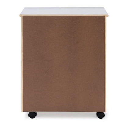 Linon Callie Multipurpose Six Drawer Dresser Wide Wood Rolling File Cabinet Storage Cart in White Wash