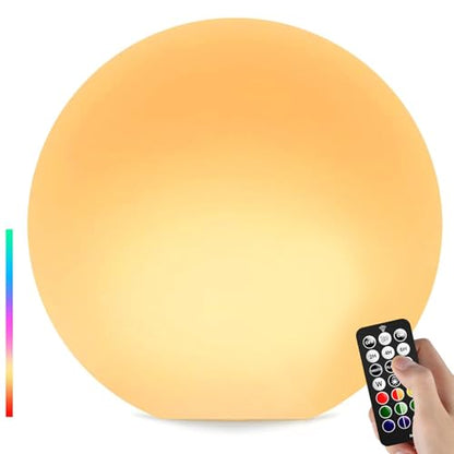 LOFTEK Pool LED Light Ball - 12-inch Sphere Lamp Rechargeable - 16 RGB Cool Lamp for Bedroom Ambient Lighting - Smart Night Light for Baby Nursery - Waterproof Light for Yard & Pool Decor, 1PCS - size: 12-inch