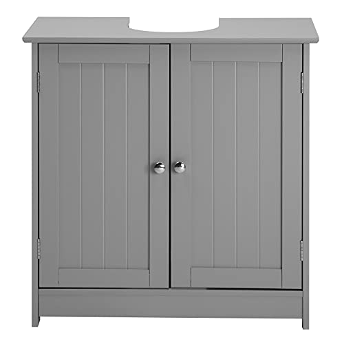 Bonnlo Pedestal Under Sink Storage Bathroom Vanity with 2 Doors Traditional Bathroom Cabinet Space Saver Organizer 23 5/8" x 11 7/16" x 23 5/8" (L x W x H) (Grey) - color: Grey
