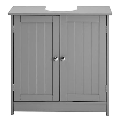 Bonnlo Pedestal Under Sink Storage Bathroom Vanity with 2 Doors Traditional Bathroom Cabinet Space Saver Organizer 23 5/8" x 11 7/16" x 23 5/8" (L x W x H) (Grey) - color: Grey