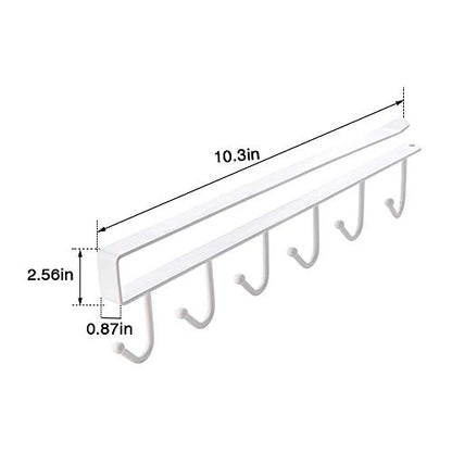 Under Cabinet Mug Holder 3 Pack, Heavy Duty Coffee Cup Hanger with 9 Hooks for Kitchen Organization, No-Drill Shelf Mount Mug Rack for Cups, Utensils, Towels, Black