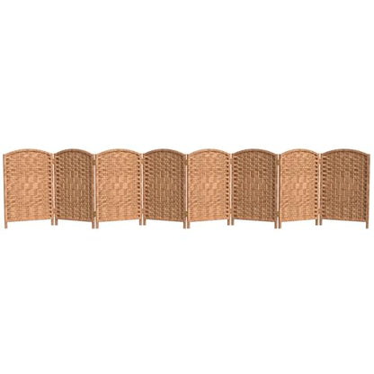Red Lantern 2 ft. Short Diamond Weave Fiber Folding Screen - Natural - 8 Panel - color: Natural, size: 8 Panel