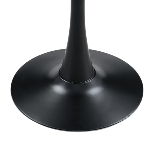 31.5" Round Dining Table, Mid-Century Modern Tulip Table with Thickened Tabletop & Metal Pedestal, Circle Bistro Table for Kitchen, Small Places, Apartments, Cafe - color: Dark Grey, size: 31.5" dining table