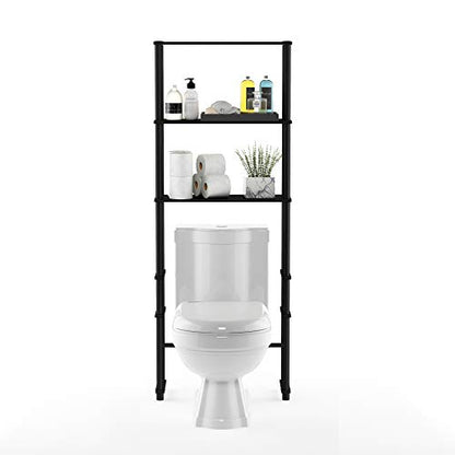 Furinno Turn-N-Tube with 3 Shelves Toilet Space Saver, Espresso/Black - color: Espresso/Black, style: Basic Rack