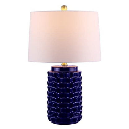SAFAVIEH Lighting Collection Weldon Modern Contemporary Navy Ceramic 23-inch Bedroom Living Room Home Office Desk Nightstand Table Lamp (LED Bulb Included) - color: Navy