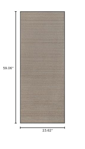Lahome Farmhouse Kitchen Runner Rug, 2x5 Entryway Rugs Washable Non Slip | Hallway Indoor Carpet, Neutral Chenille Non Shedding Floor Mat for Entry Bathroom Laundry Room, Grey - color: Grey, size: 2' x 5'
