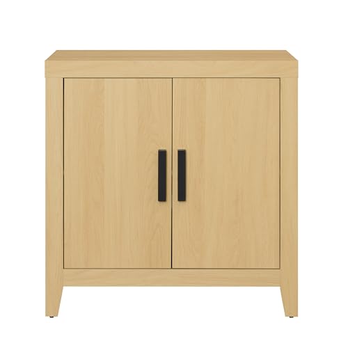 WAMPAT Buffet Cabinet with Storage, Kitchen Sideboard Cabinet with Door and Adjustable Shelf, Modern Farmhouse Credenza Wood Coffee Bar Table for Kitchen, Dining Room, Living Room, Oak - color: Oak