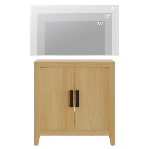 WAMPAT Buffet Cabinet with Storage, Kitchen Sideboard Cabinet with Door and Adjustable Shelf, Modern Farmhouse Credenza Wood Coffee Bar Table for Kitchen, Dining Room, Living Room, Oak - color: Oak