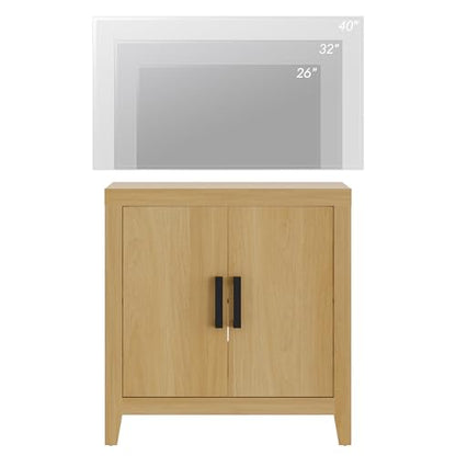 WAMPAT Buffet Cabinet with Storage, Kitchen Sideboard Cabinet with Door and Adjustable Shelf, Modern Farmhouse Credenza Wood Coffee Bar Table for Kitchen, Dining Room, Living Room, Oak - color: Oak
