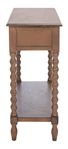 SAFAVIEH Furniture - Athena 2-Drawer Console Table - Brown - Solid Wood - Farmhouse Classic Design - Ideal for Entryway, Living Room, Hallway, 35.5" W x 13" D x 29.5" H (CNS5702C) - color: Brown