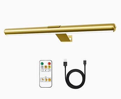 Battery Operated Picture Light Painting Light with Remote, 16'' Wall Art Gallery Display Light,Full Metal Dimmable 300LM Wall Light for Picture Painting Dartboard Gallery Art - color: Gold, size: 16inch Standard 1-Pack
