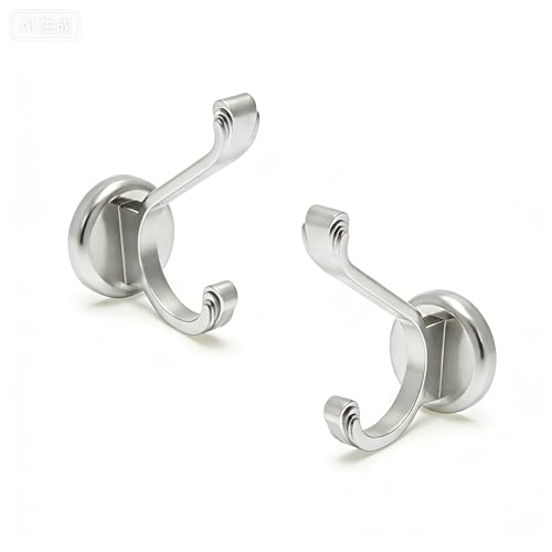 Ant Mag Magnetic Hooks Heavy Duty 140LBS, Neodymium Wall Coat Hooks 2 Pack | Strong Magnet Hooks for Hanging Coats, Robes, Backpacks, Bags, Hats, Keys, Mugs, Cups, Towels,Silver - color: Silver, size: 2 Pack