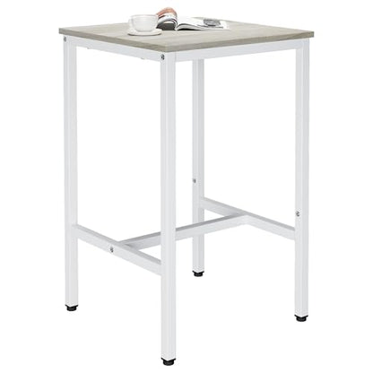Lutown-Teen Square Bar Table, High Top Table - Industrial Metal Frame for Small Spaces & Narrow Kitchens, 23.6x23.6x36.9 in (LxWxH), Easy Assembly, Beige and White - color: Beige + White