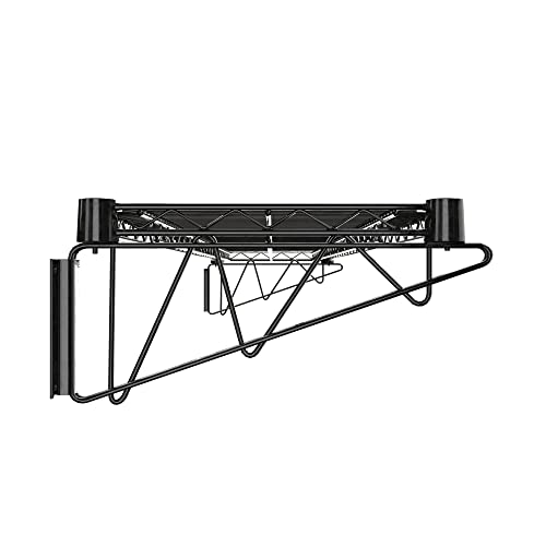 14" x 60" Black Epoxy Wire Wall Mount Shelf - color: Black, size: 14" x 60"