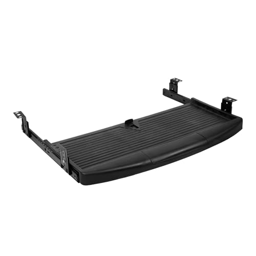 Cabilock Under Desk Keyboard Tray Mount System with Slide-Out Drawer for Office Desk Space-Saving Abs Keyboard Holder with Sturdy Wear-Resistant Material Compact Organizer for Computer